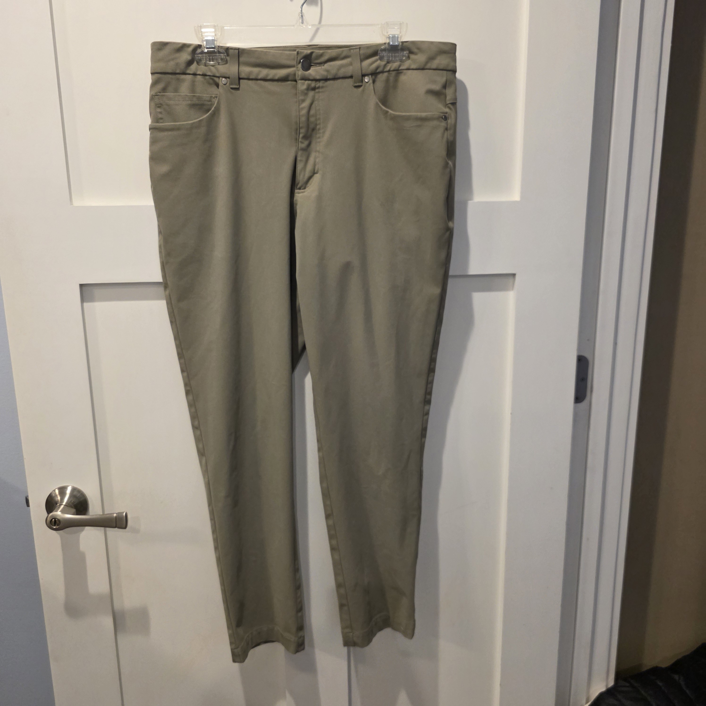 Vrst Pants Mens 34x30 Limitless 4-Way 5-Pocket Tan Casual Classic Preppy